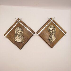 Two Religious Mary and Jesus Wall Plaques